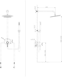 Raiber Душевая система Graceful RPB-005 черная матовая – фотография-2